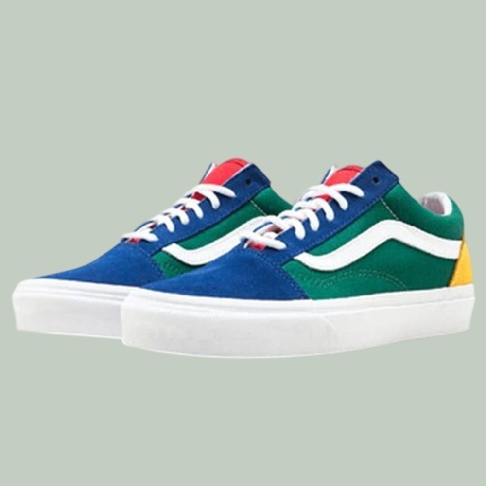 Vans Old Skool 'Yacht Club' Blue Green Red Suede Women's 10/Men's 8.5 UNISEX